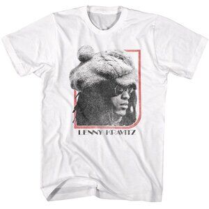 Lenny Kravitz Framed Head White Shirt Music Rock Singer Fan Tee 93